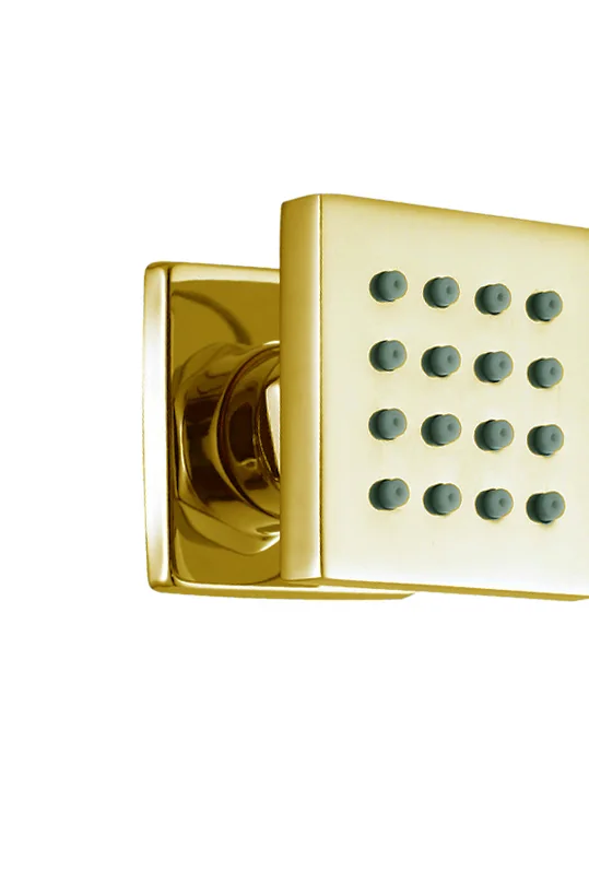 Aquant 1449 BG Body Jet · Brushed Gold — Square 50 mm body jet.