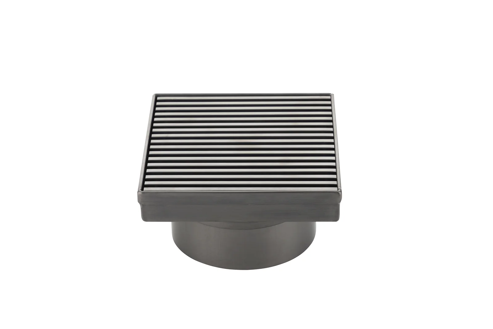 Aquant 1436 GG Shower Drainer · Graphite Grey — Square floor drain with removable grate.