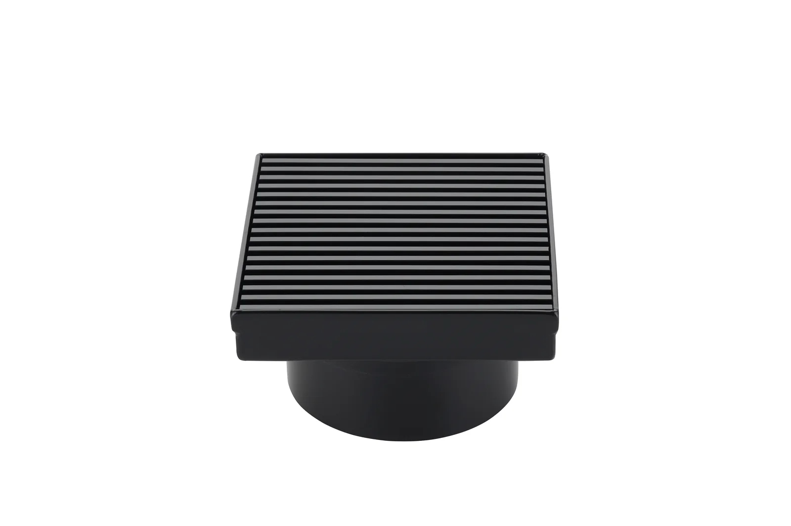 Aquant 1436 MB Shower Drainer · Matt Black — Square floor drain with removable grate.