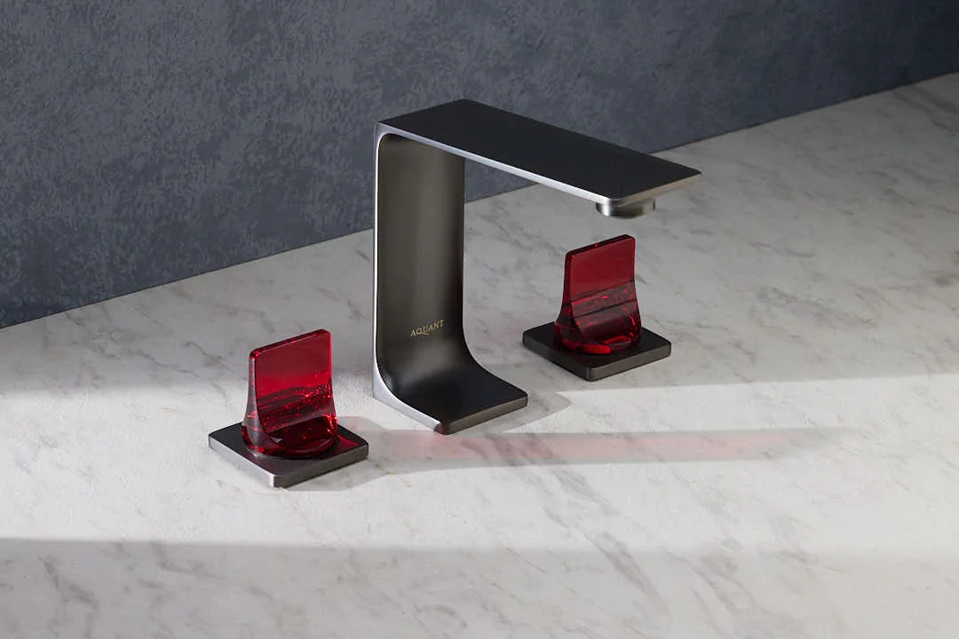 Aquant basin mixer on marble