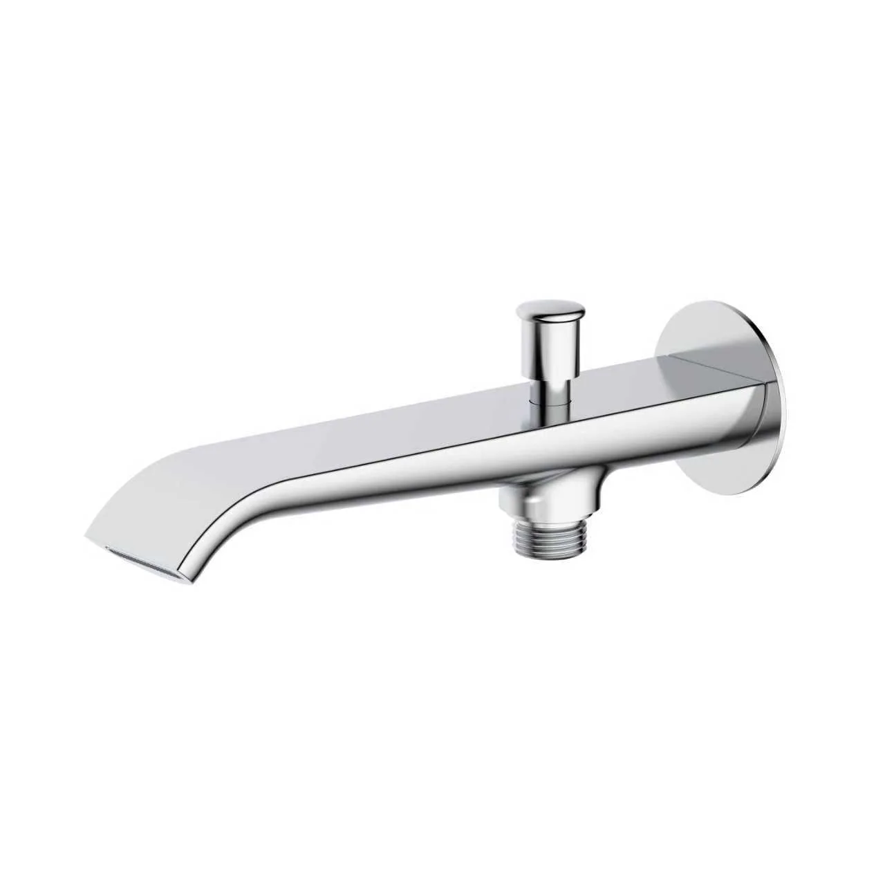Aquant 1418 CP Brass Plain Spout · Chrome — Wall-mounted bath and basin spout.
