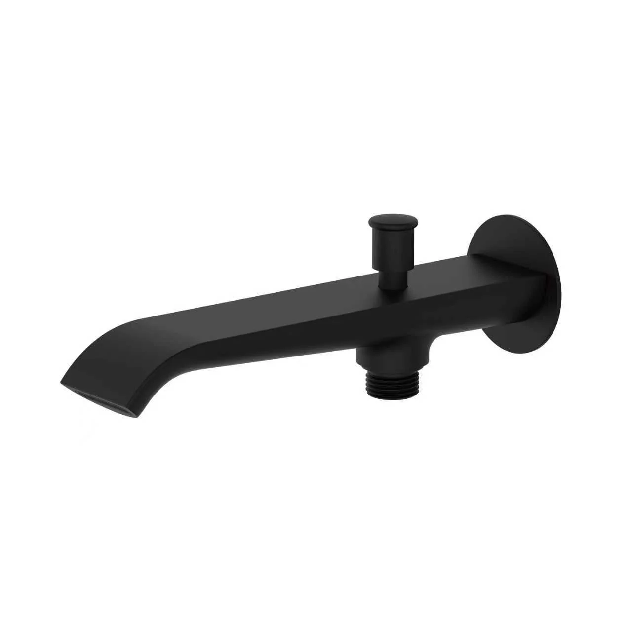 Aquant 1418 MB Brass Plain Spout · Matt Black — Wall-mounted bath and basin spout.