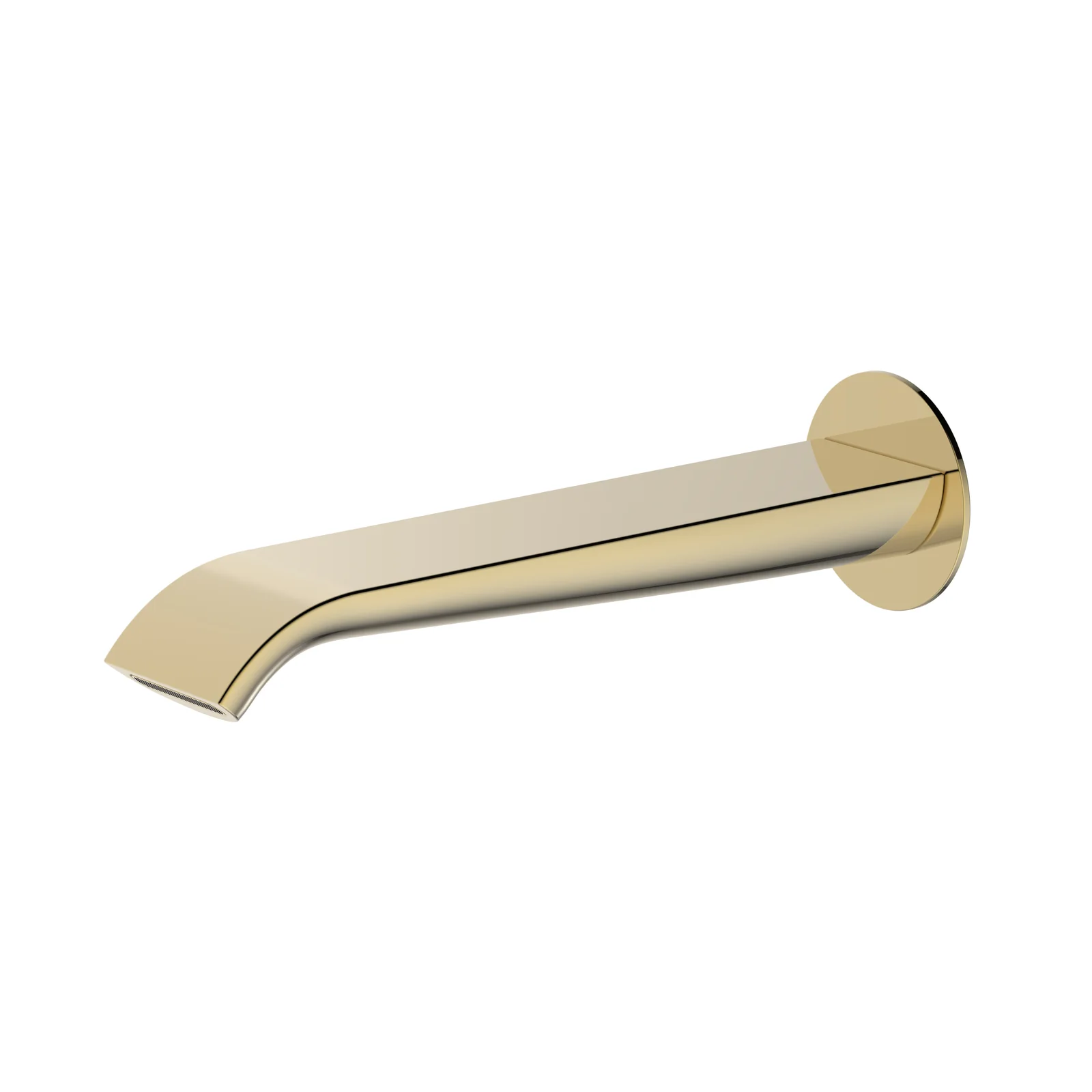 Aquant 1419 G Brass Button Spout · Gold — Spout with integrated diverter button.
