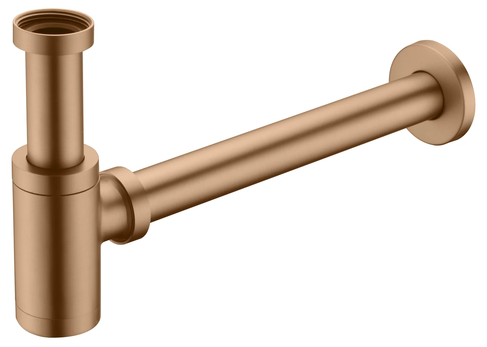 Aquant 1003 BRG Brass Bottle Trap · Brushed Rose Gold — Exposed bottle trap for wall-hung basins.